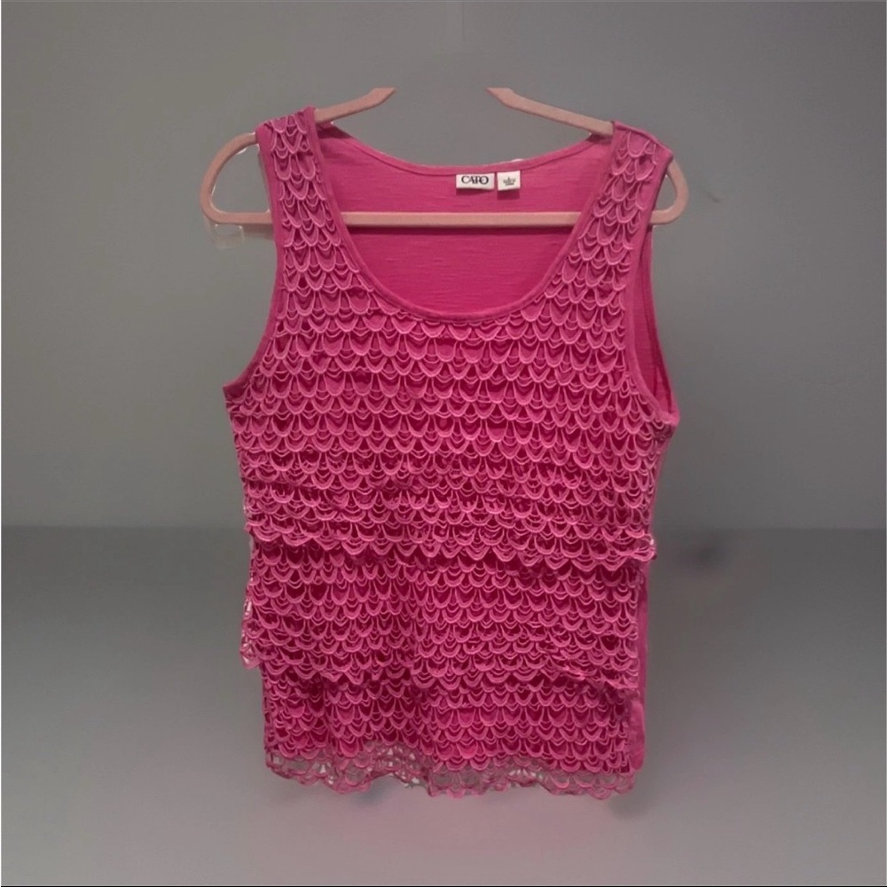 Cato Fuchsia Lace Tank Top